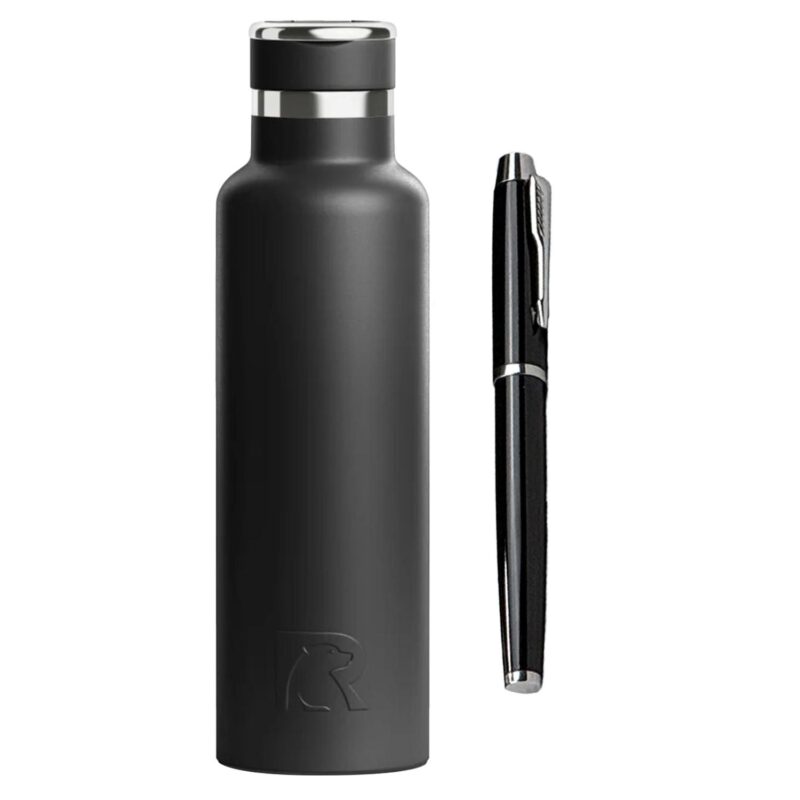 Custom 20 oz RTIC® Leak-Resistant Water Bottle & Chrome Trim Pen Gift Set - 1