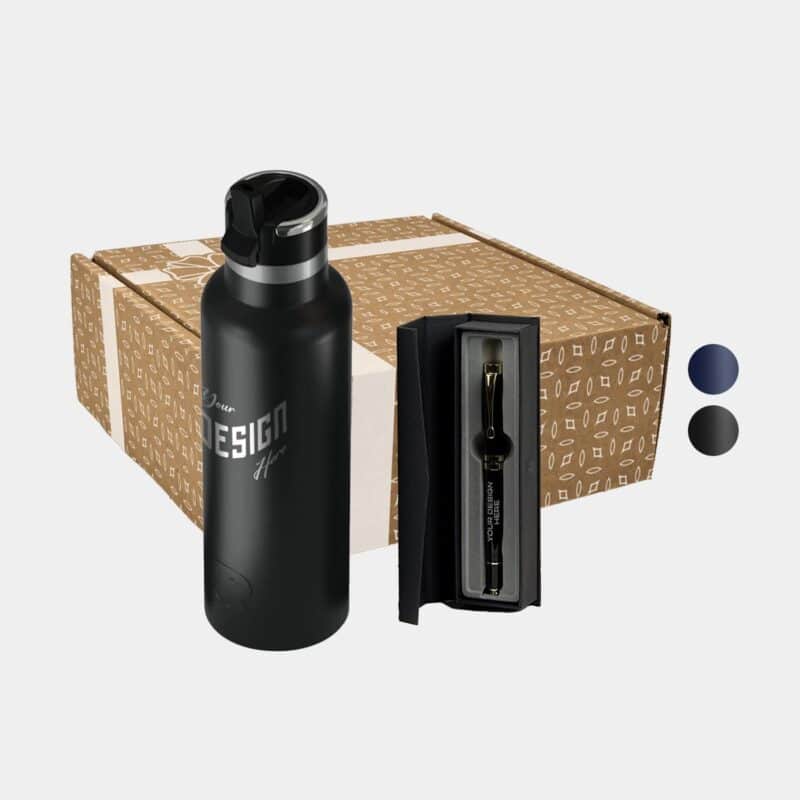 Custom 20 oz RTIC® Leak-Resistant Water Bottle & Chrome Trim Pen Gift Set