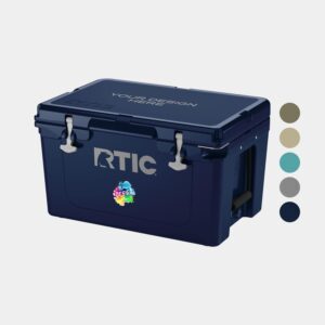 Custom 45 QT RTIC® Ultra-Tough Insulated Hard Cooler Ice Chest 26" x 15.5"