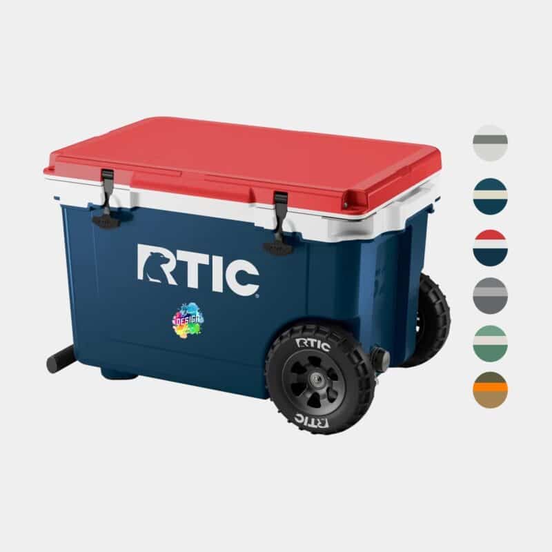 Custom 52 QT RTIC® Insulated Ultra-Light Wheeled Hard Cooler Ice Chest 29" x 18.75"
