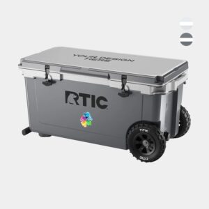 Custom 72 QT RTIC® Insulated Ultra-Light Wheeled Hard Cooler Ice Chest 36.75" x 18.75"