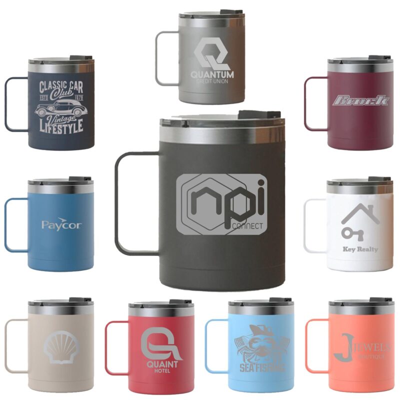 Custom RTIC 12oz Stainless Steel Ringed Coffee Mugs