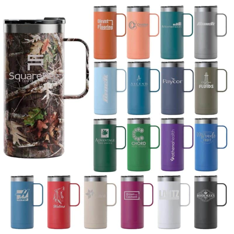 Custom RTIC 16oz. Ringed Stainless Steel Travel Mug