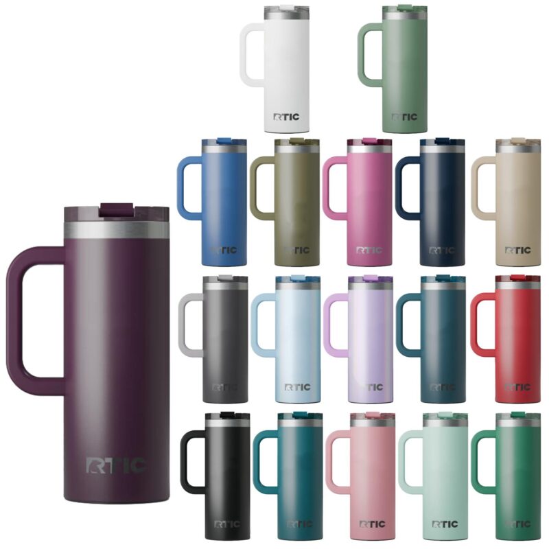 Custom RTIC 20oz Ringed Stainless Steel Ceramic Lined Travel Mug - 1