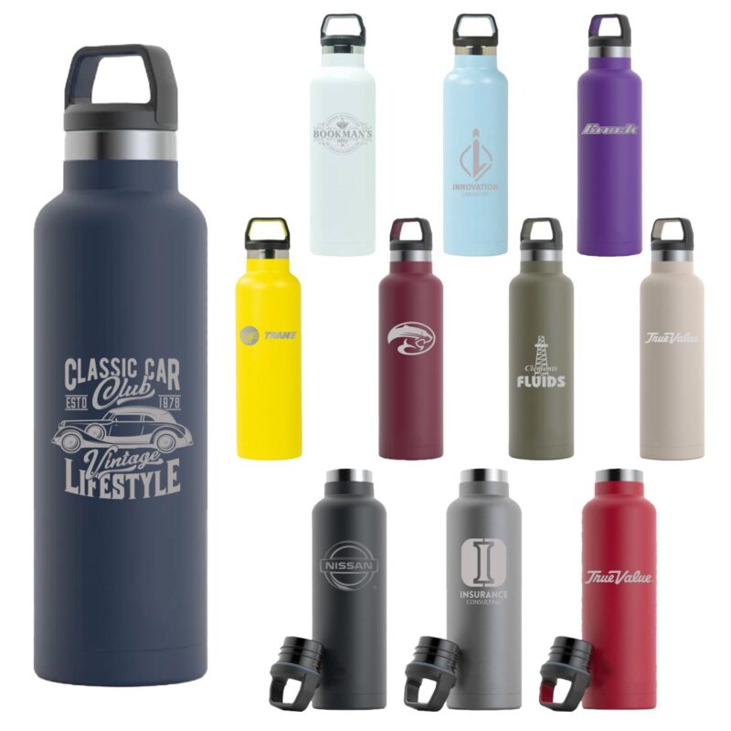 Custom RTIC 20oz Ringed Stainless Steel Water Bottle