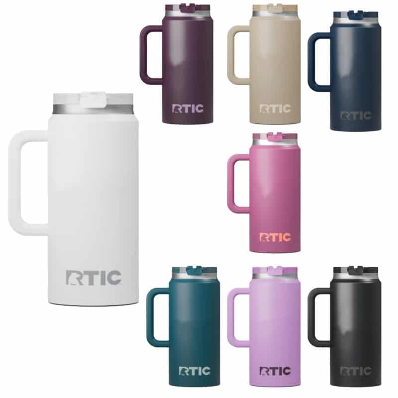 Custom RTIC 64oz Ringed Stainless Steel Ceramic Lined Travel Mug - 1