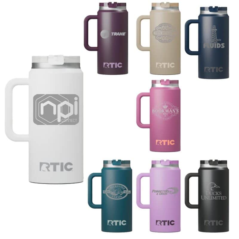 Custom RTIC 64oz Ringed Stainless Steel Ceramic Lined Travel Mug