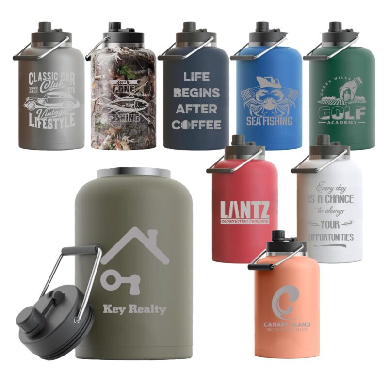 Custom RTIC One Gallon Ringed Stainless Steel Jug
