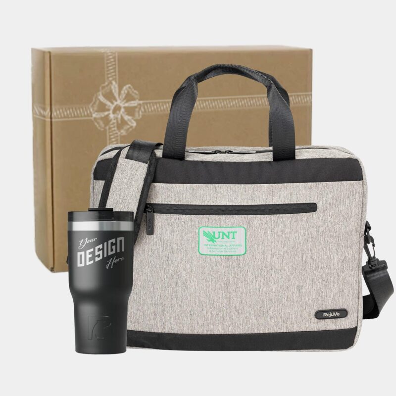 Custom RTIC® Essential Tumbler & RejuVe® X-Pak Business Laptop Bag Gift Set