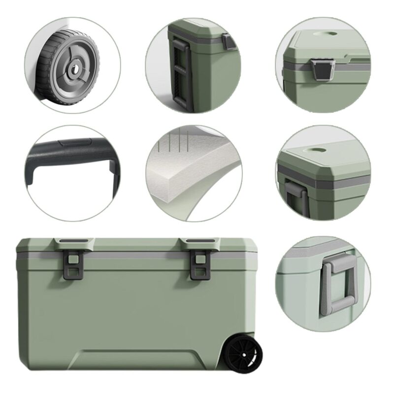 Custom RTIC® 52-Quart Ultra-Lightweight Wheeled Hard Cooler with Insulation - 1