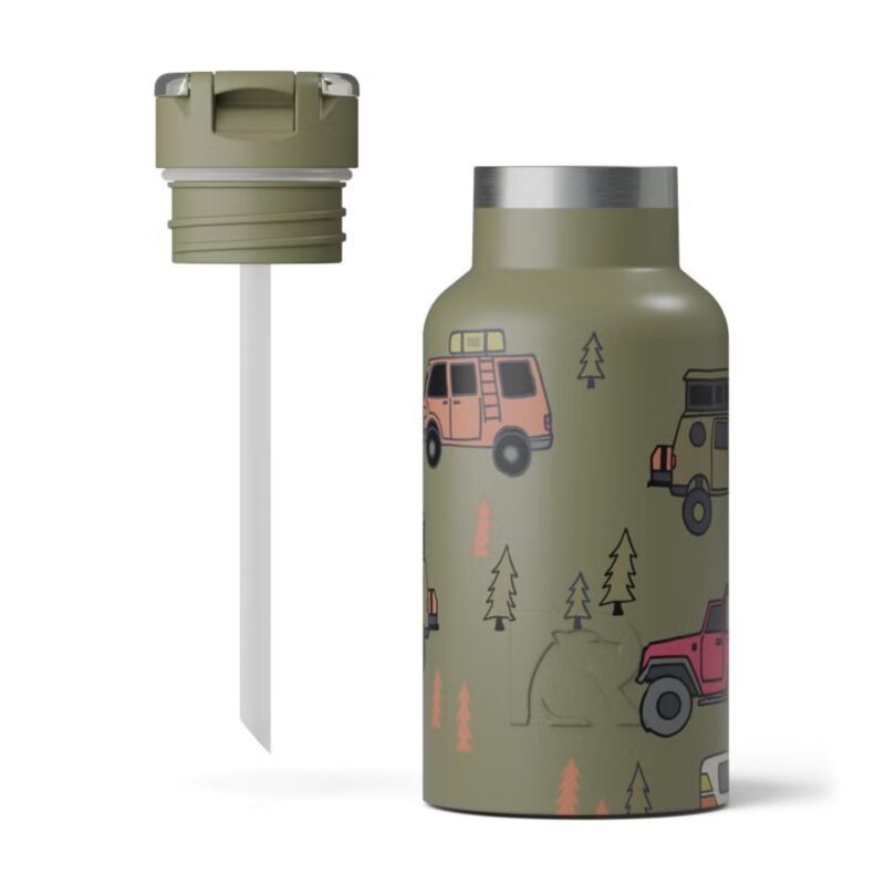 Custom 12 oz RTIC® Leak-Resistant Ceramic Lined Little Journey Camper Water Bottle - 1