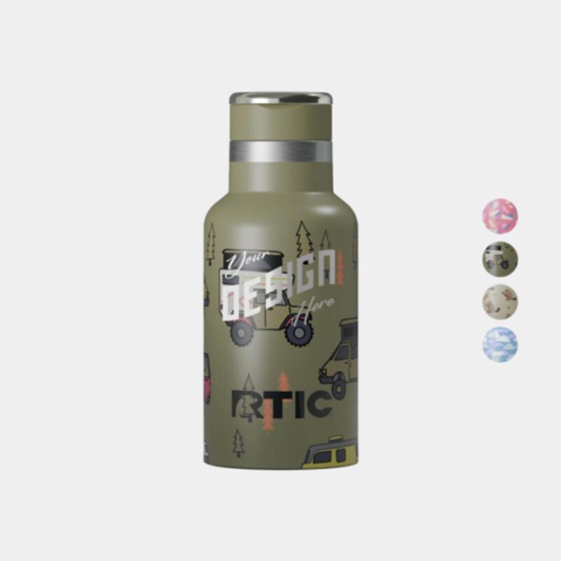 Custom 12 oz RTIC® Leak-Resistant Ceramic Lined Little Journey Camper Water Bottle