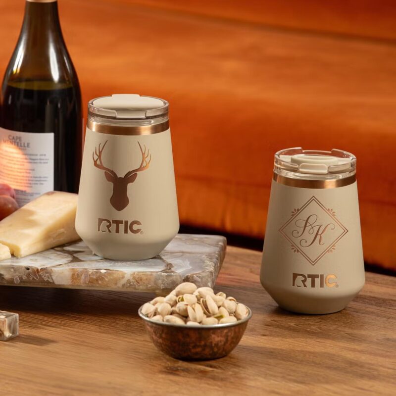 Custom 12 oz RTIC® Stainless Steel Ceramic Lined Happy Hour Lowball Tumbler - 4