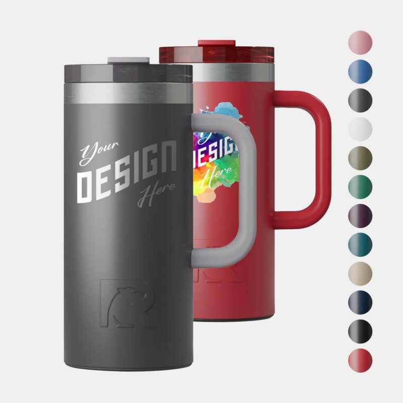 Custom 16 oz RTIC® Stainless Steel Ceramic Lined Road Trip Travel Mug
