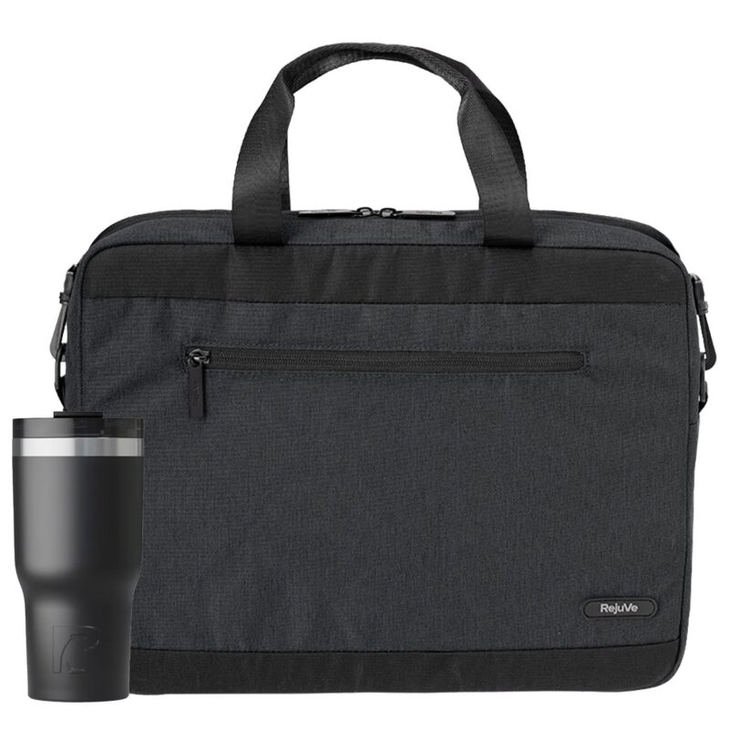 Custom RejuVe® Executive Laptop Bag & RTIC® Insulated Tumbler Gift Set - 6
