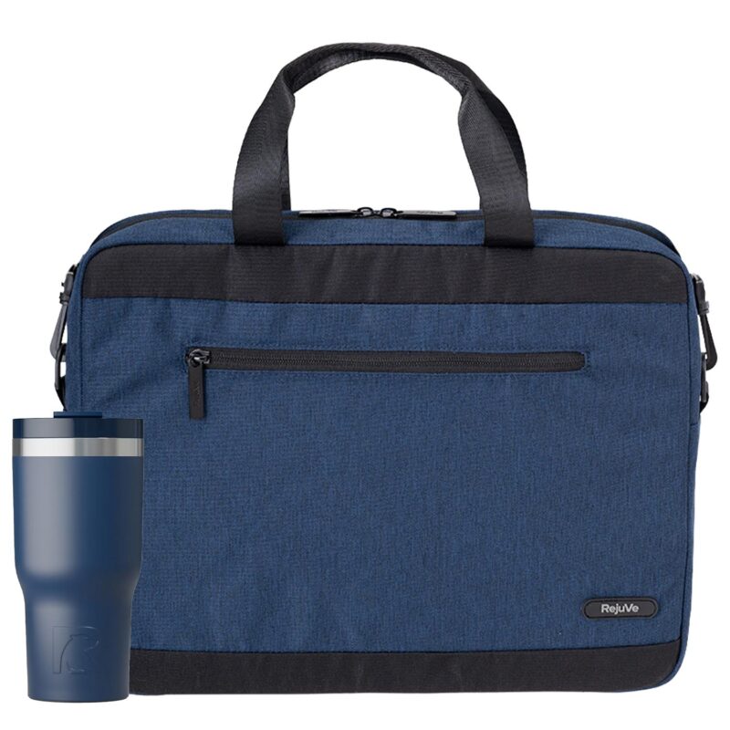 Custom RejuVe® Executive Laptop Bag & RTIC® Insulated Tumbler Gift Set - 8